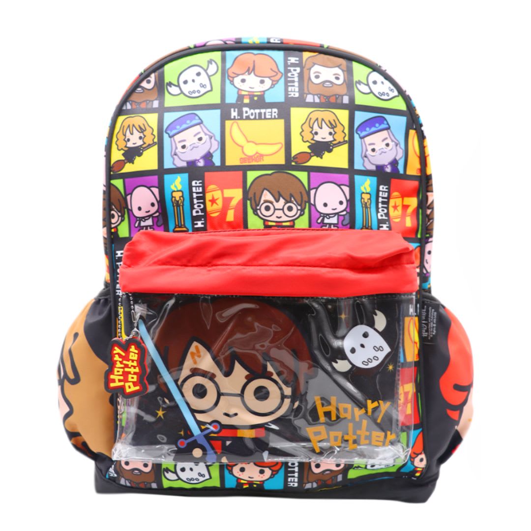 Harry Potter Mochila Kawaii Escolar Multicolor – Estilo caricatura, tamaño mediano 0
