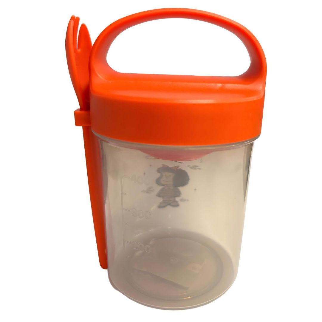 Taper con Cuchara Escolar Mafalda 560 ML Rosado3