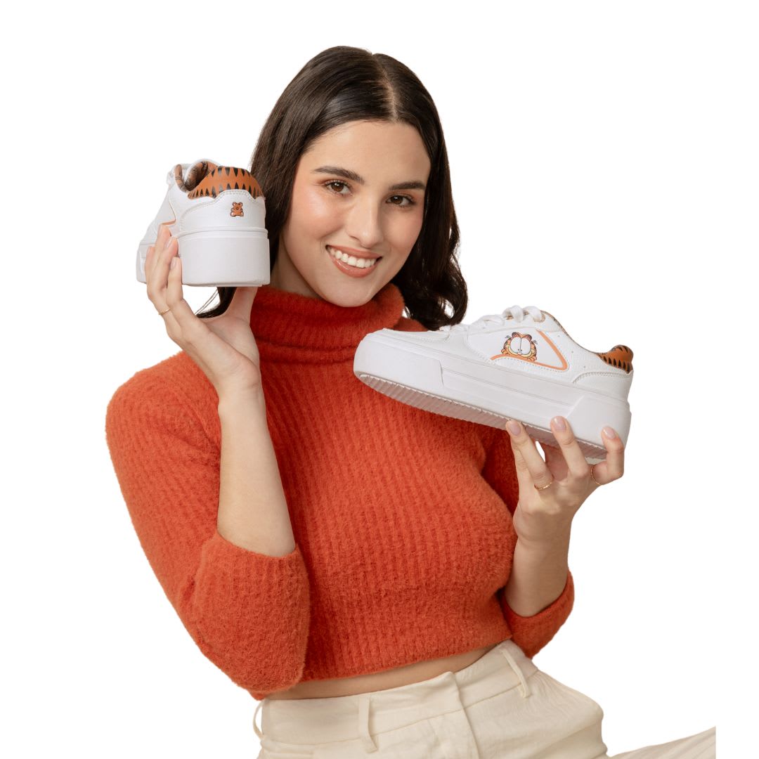 Zapatillas Mujer Garfield Casual Blanco6
