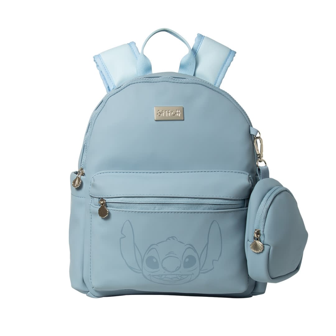 Mini Mochila Mujer Stitch Sky Blue Limited Edition Disney Con Monedero 0