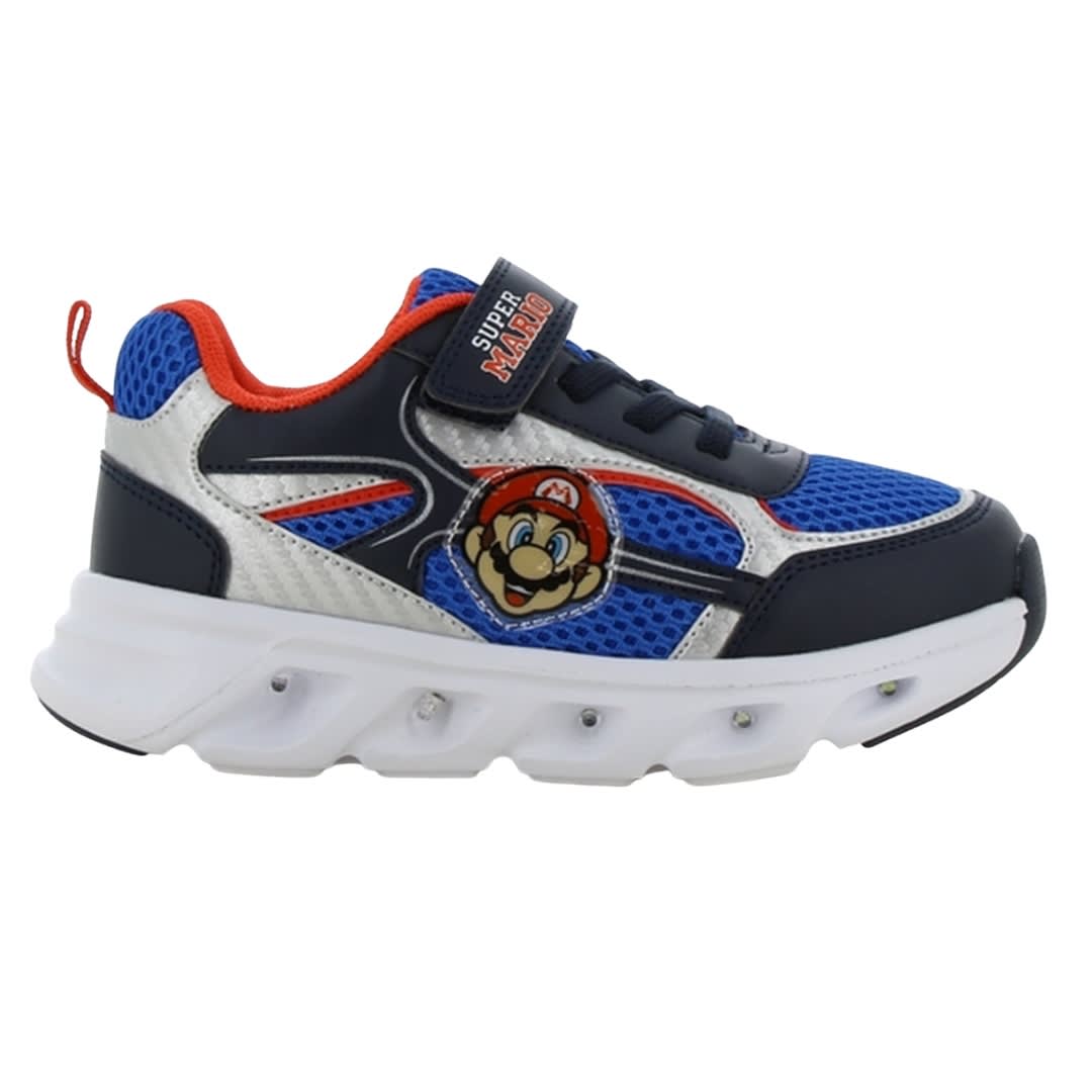 Zapatillas Niño Urbanas Mario Bros Azul Con Luces 0
