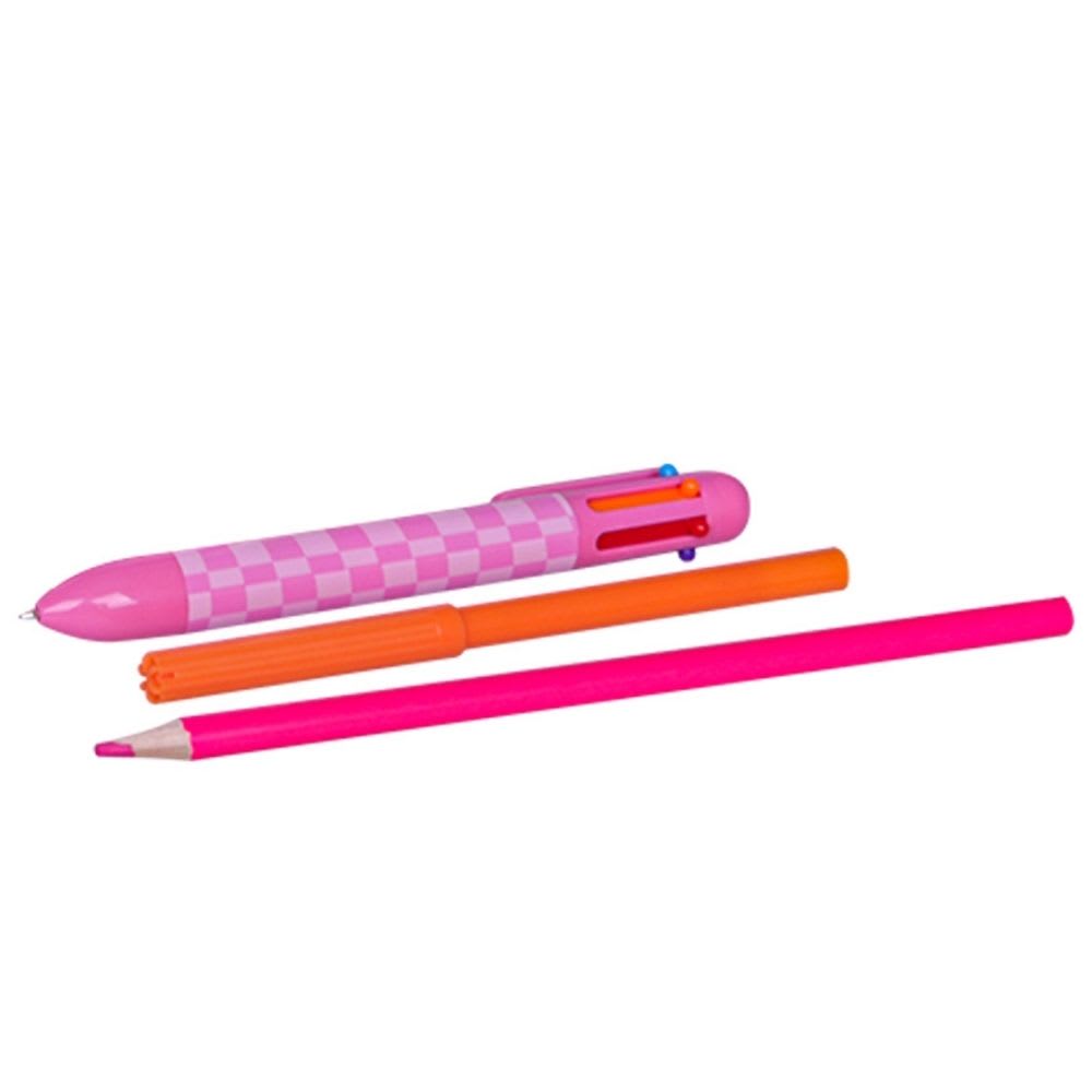 Cartuchera Artesco Flower + Kit Escolar Completo (40+ piezas)2