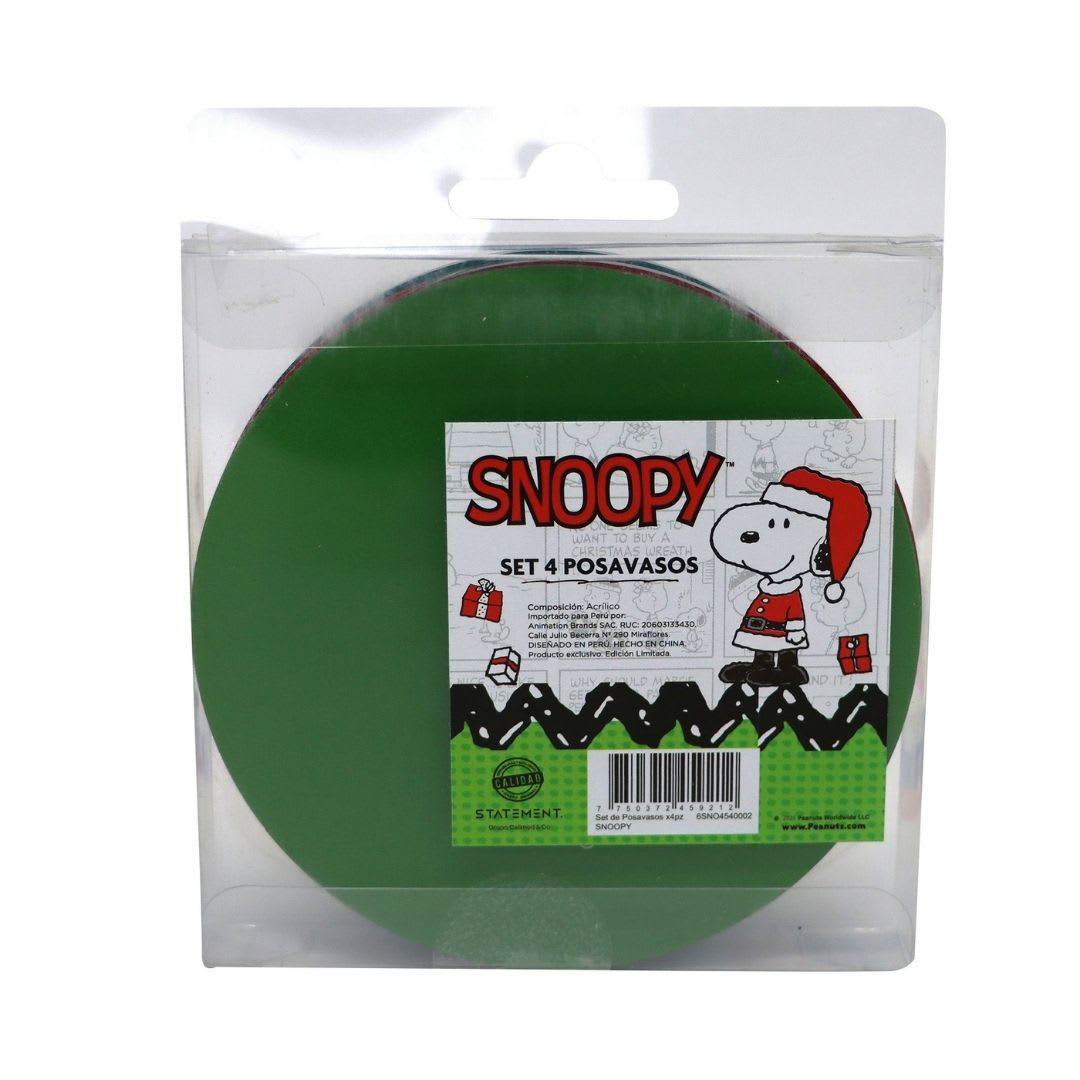 Set de Posavasos Navidad x4 Snoopy4