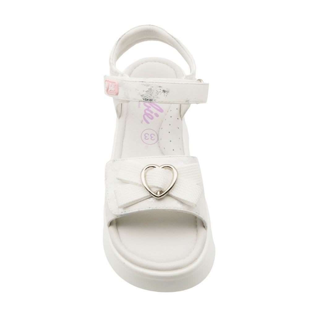 Sandalias Niña Plataforma Barbie Blanco2