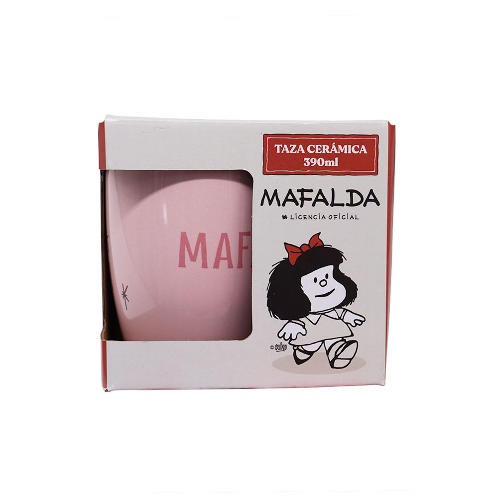 Mug Taza Cafe Ceramica Mafalda Rosado 390 ML3