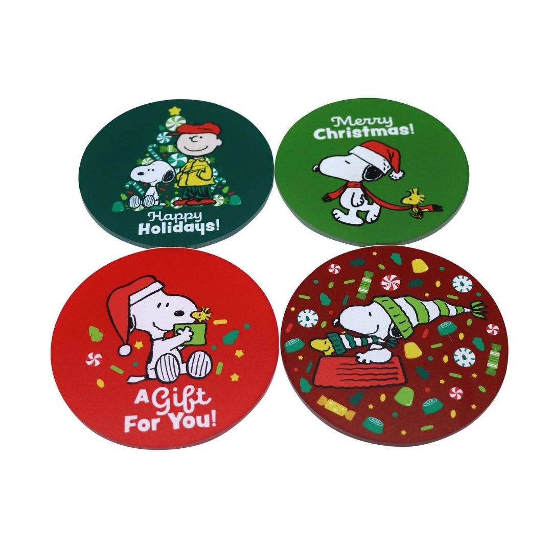 Set de Posavasos Navidad x4 Snoopy 0