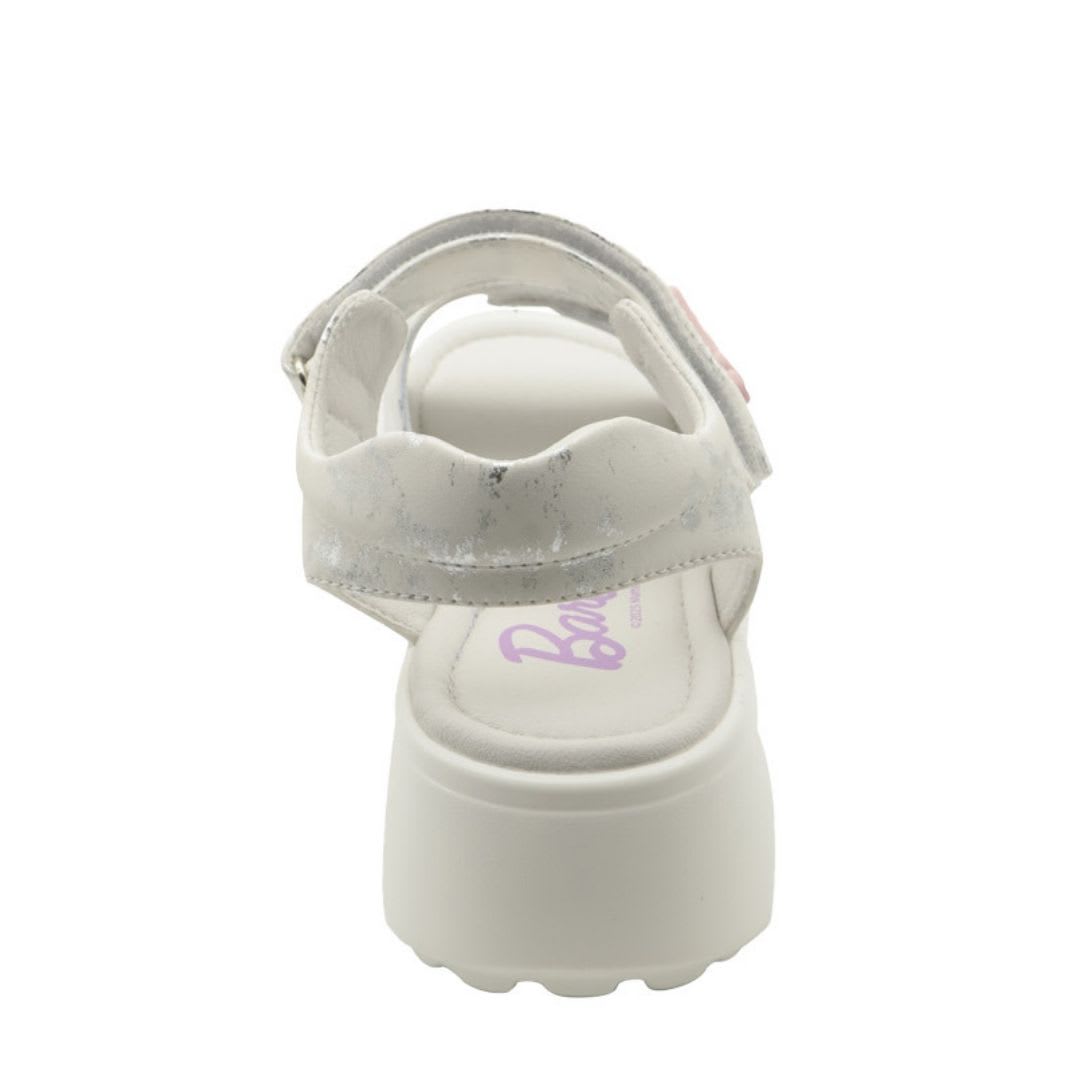 Sandalias Niña Plataforma Barbie Blanco3