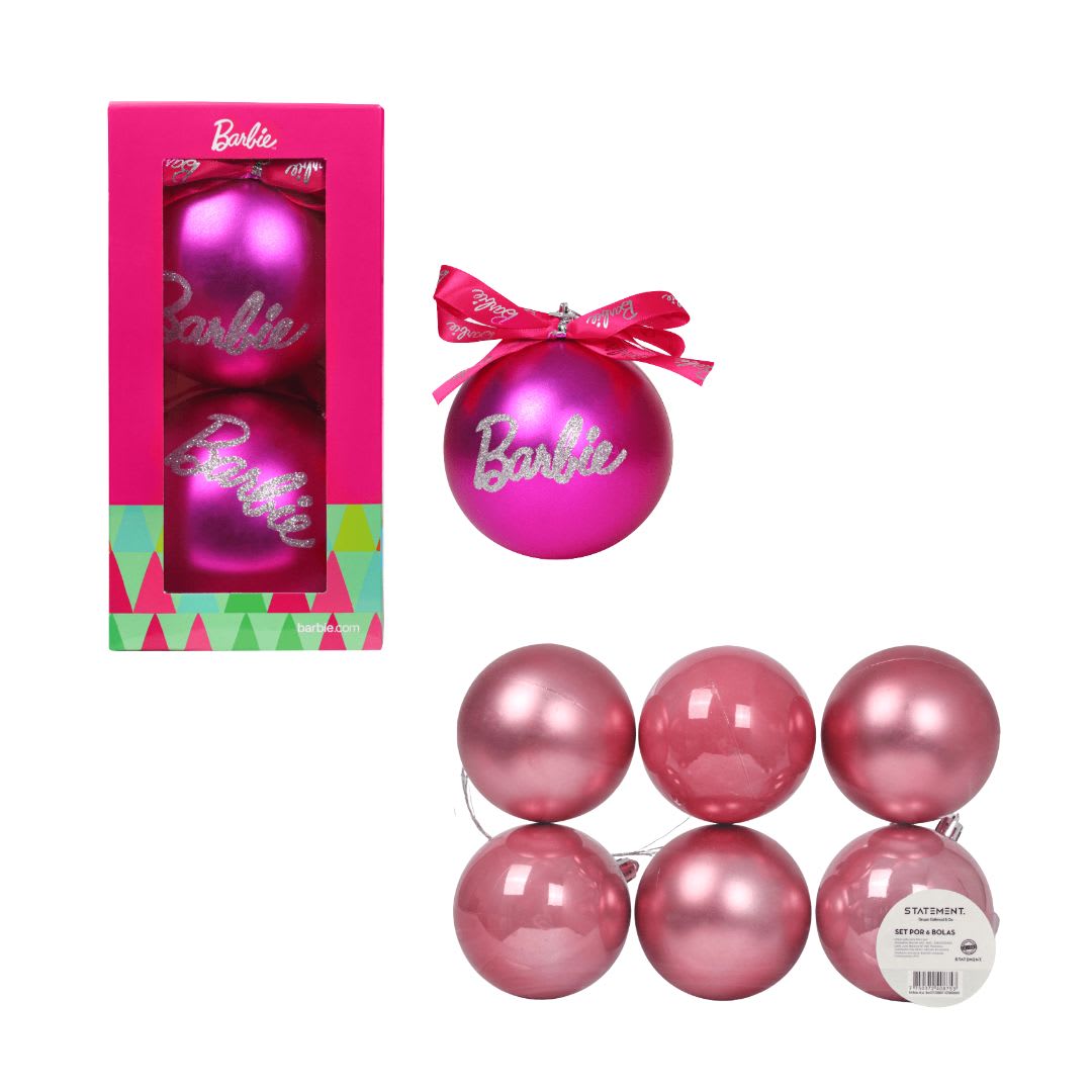 Tripack Bolas Navidad Barbie con 2 Bolas 10 cm Modelo 1 + 6 Bolas 10 cm Modelo 2 0