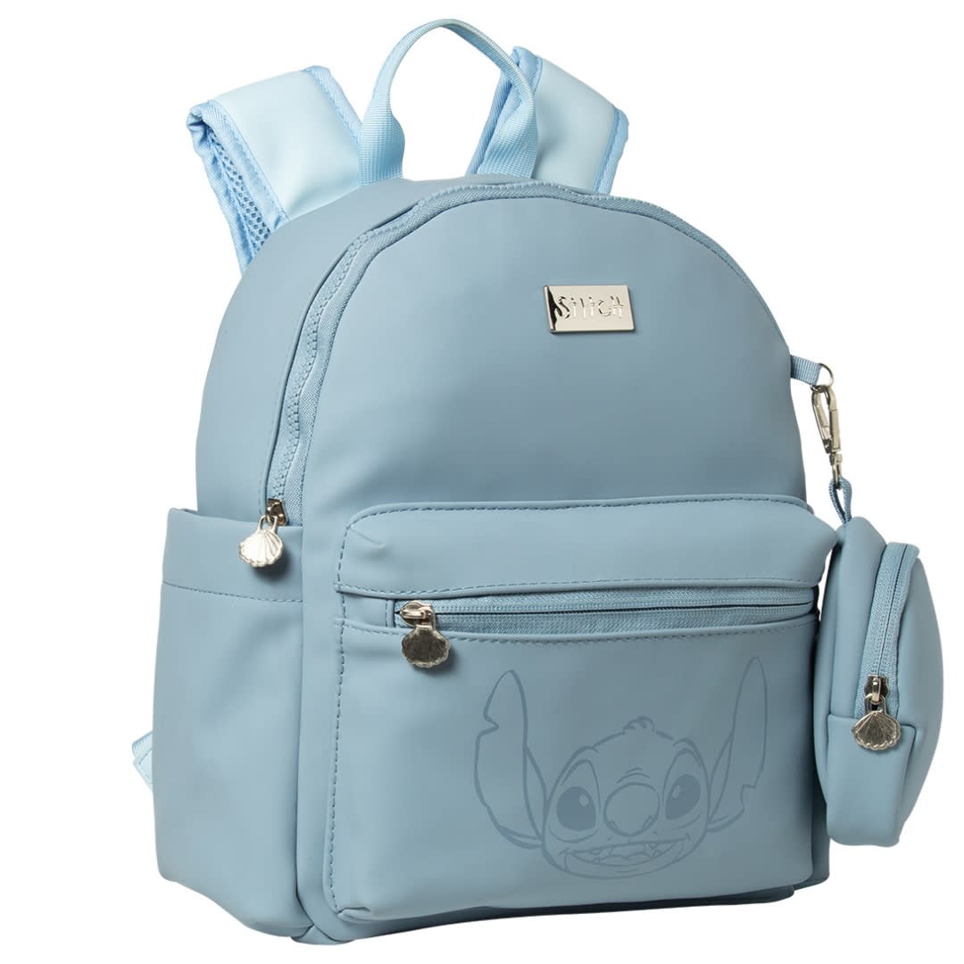 Mini Mochila Mujer Stitch Sky Blue Limited Edition Disney Con Monedero2