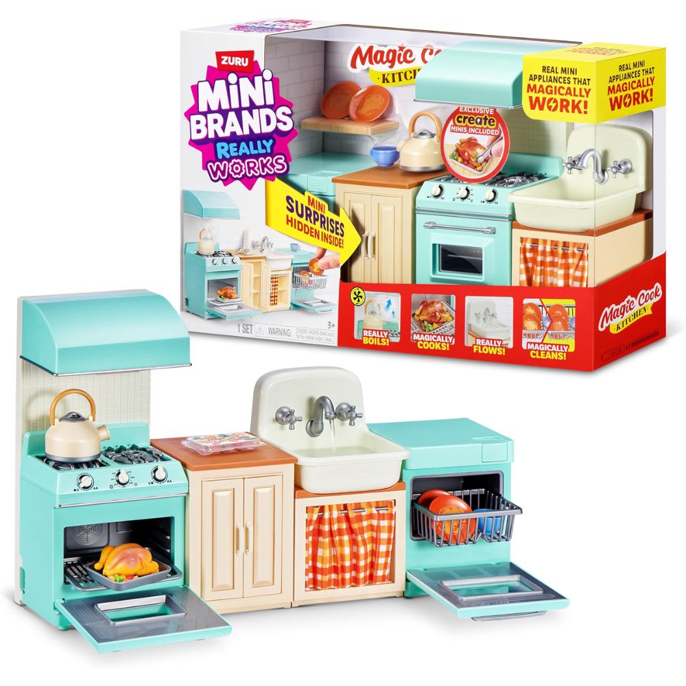 Playset Cocina Completa Mini Brands Hervidor Horno Caño Lavaplatos 0