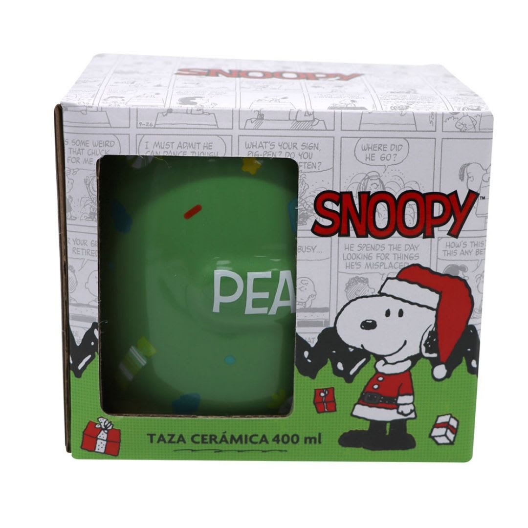 Taza Mug Navidad Snoopy 400ml Verde4