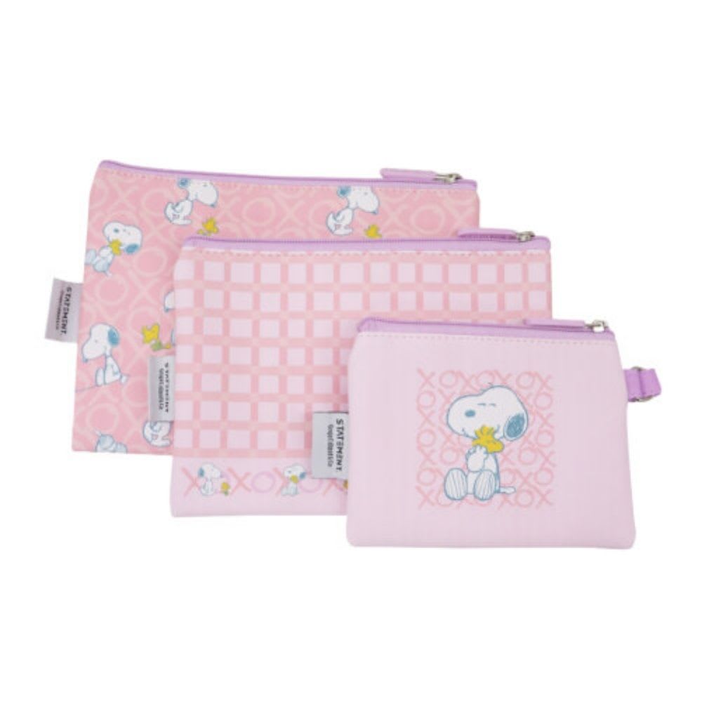 Set de Estuches x3 Snoopy Peanuts Rosado2