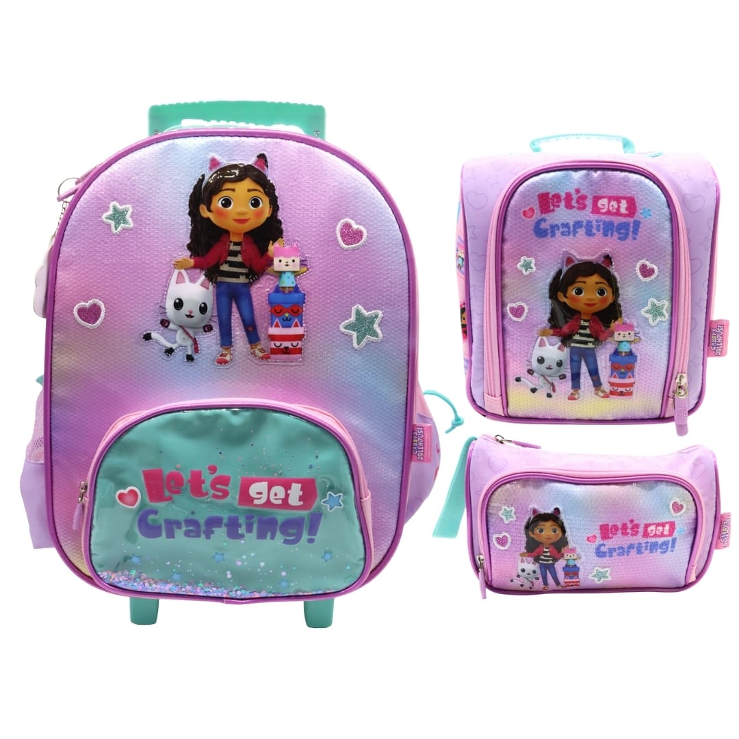 Pack Escolar Maleta Gabby Dollhouse Bebe Caja Oficio 0