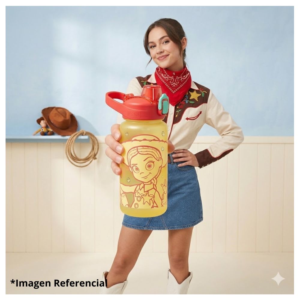 Botella Tomatodo Jessie Toy Story 5 Tapa con Boton Cañita Keep 650 ML7