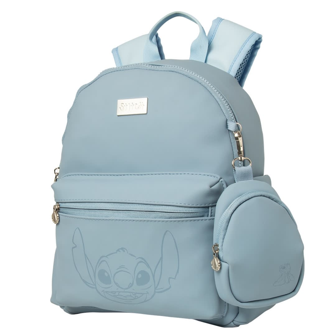 Mini Mochila Mujer Stitch Sky Blue Limited Edition Disney Con Monedero3