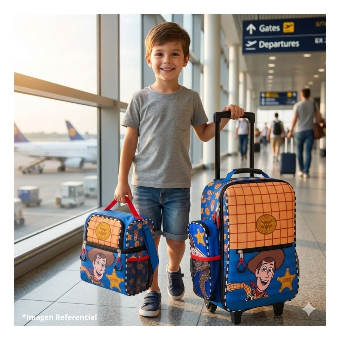 Mochila Escolar Toy Story Woody Pack Maleta Oficio con Ruedas y Lonchera5