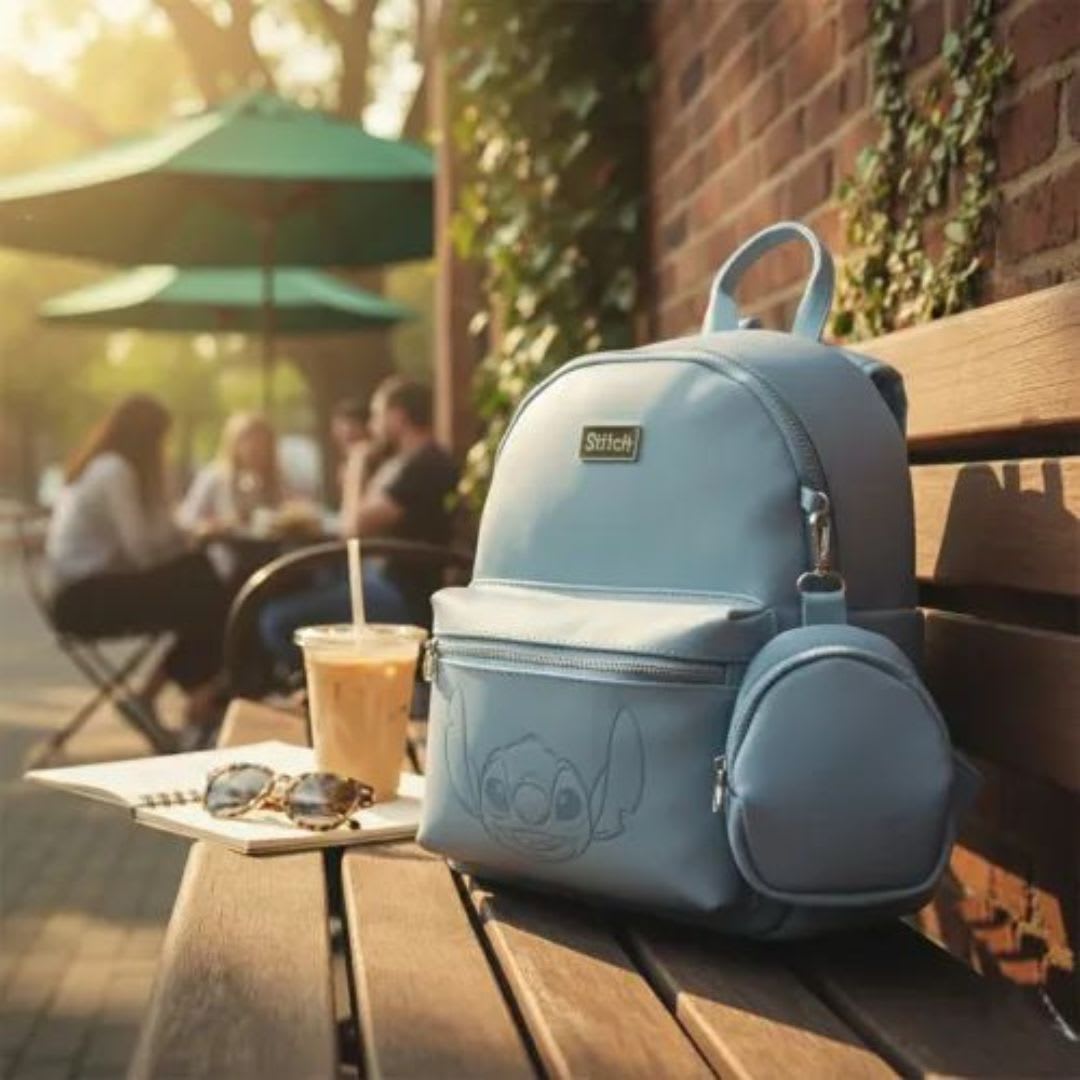 Mini Mochila Mujer Stitch Sky Blue Limited Edition Disney Con Monedero5