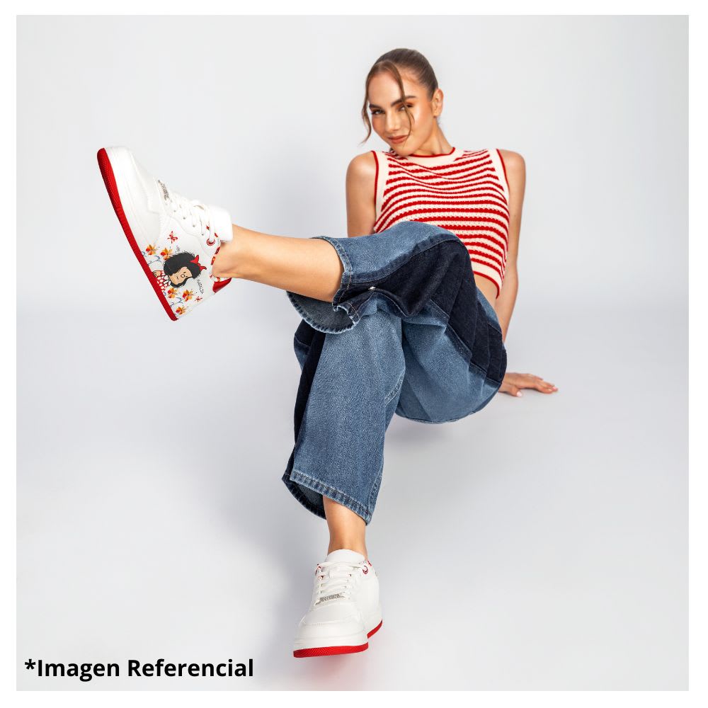 Zapatillas Mujer Casual Mafalda Blanco6