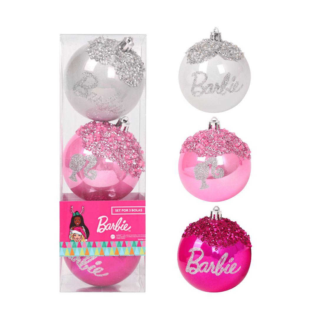 Tripack Bolas Navidad Barbie 8 cm con 3 Mod 3 + 3 Mod 5 + 6 Mod 42
