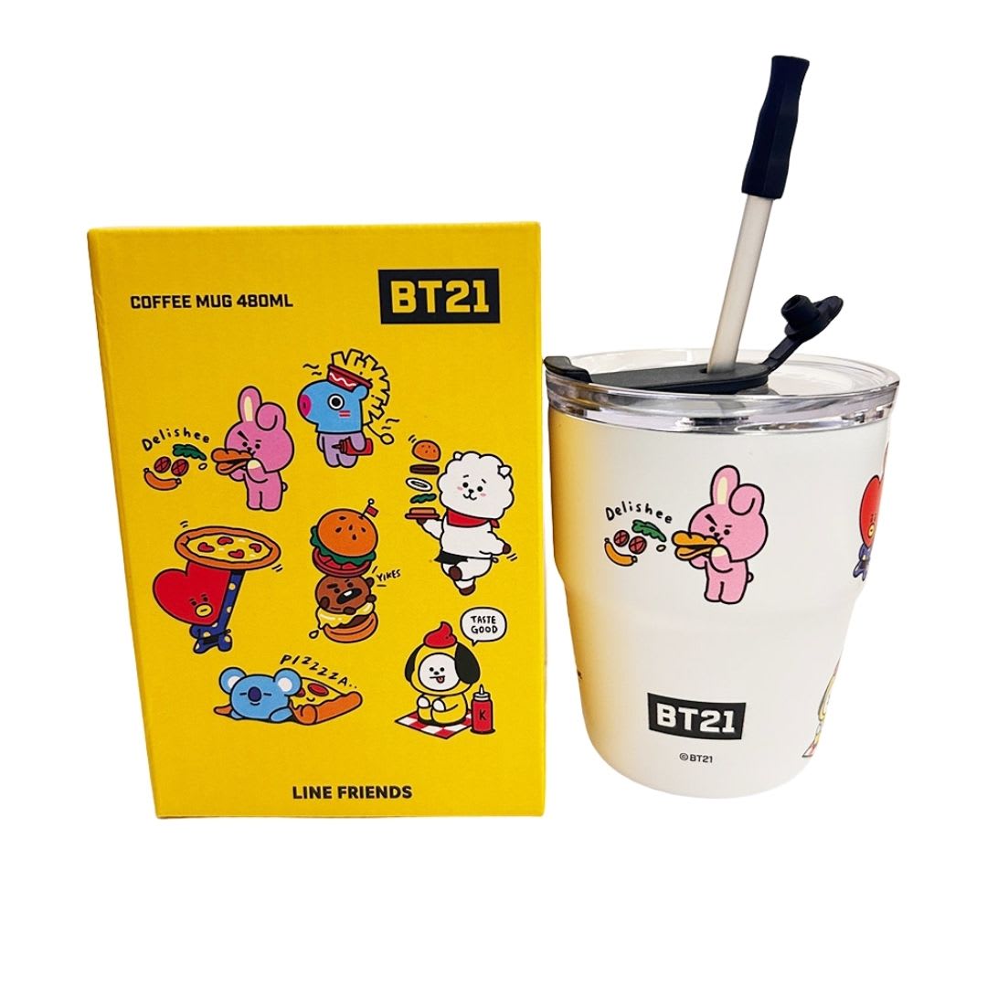 Mug Vaso BT21 Personajes Completos KPop Kawaii 350 ML4