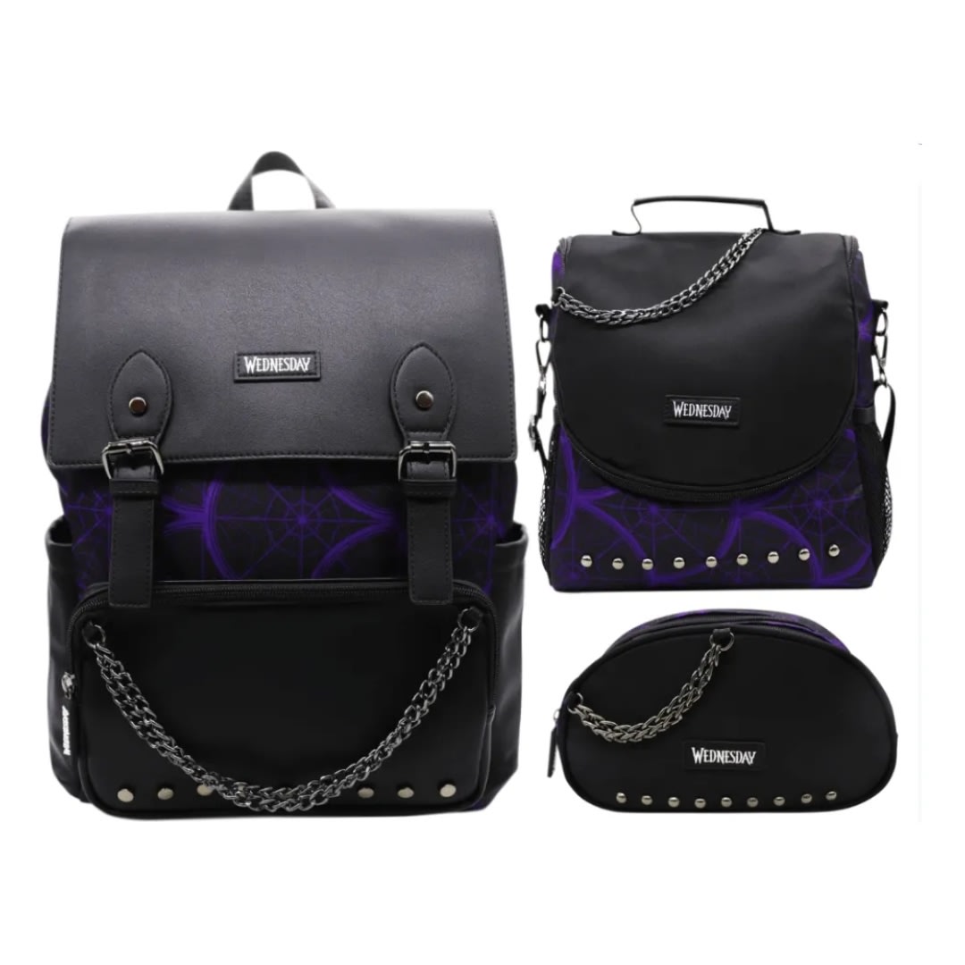 Pack Escolar Mochila Merlina Addams Morada Oficio 0