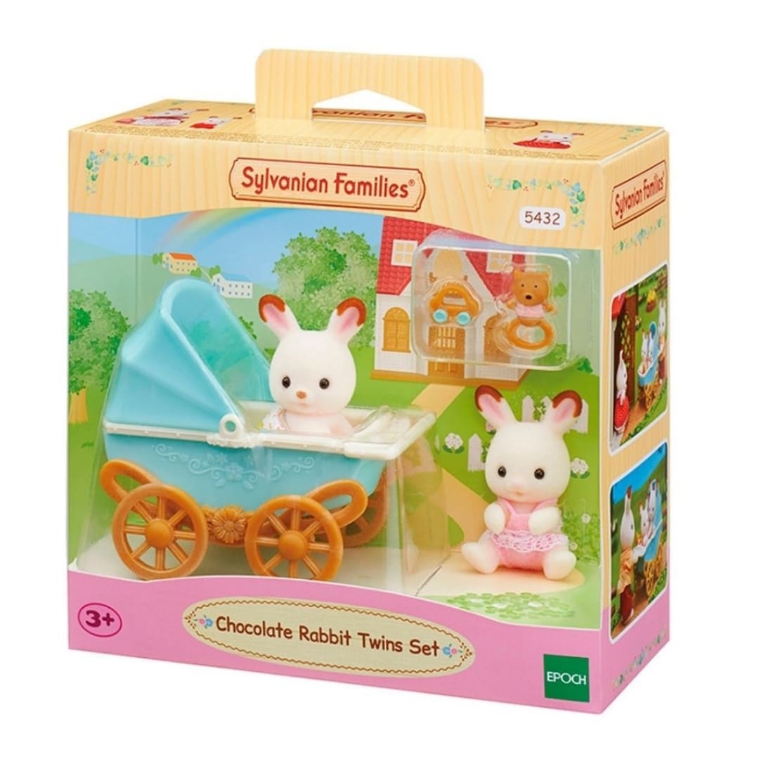 Juguete Sylvanian Ternurines Set de Cochecito Conejitos Gemelos Cabe y Breeze 0