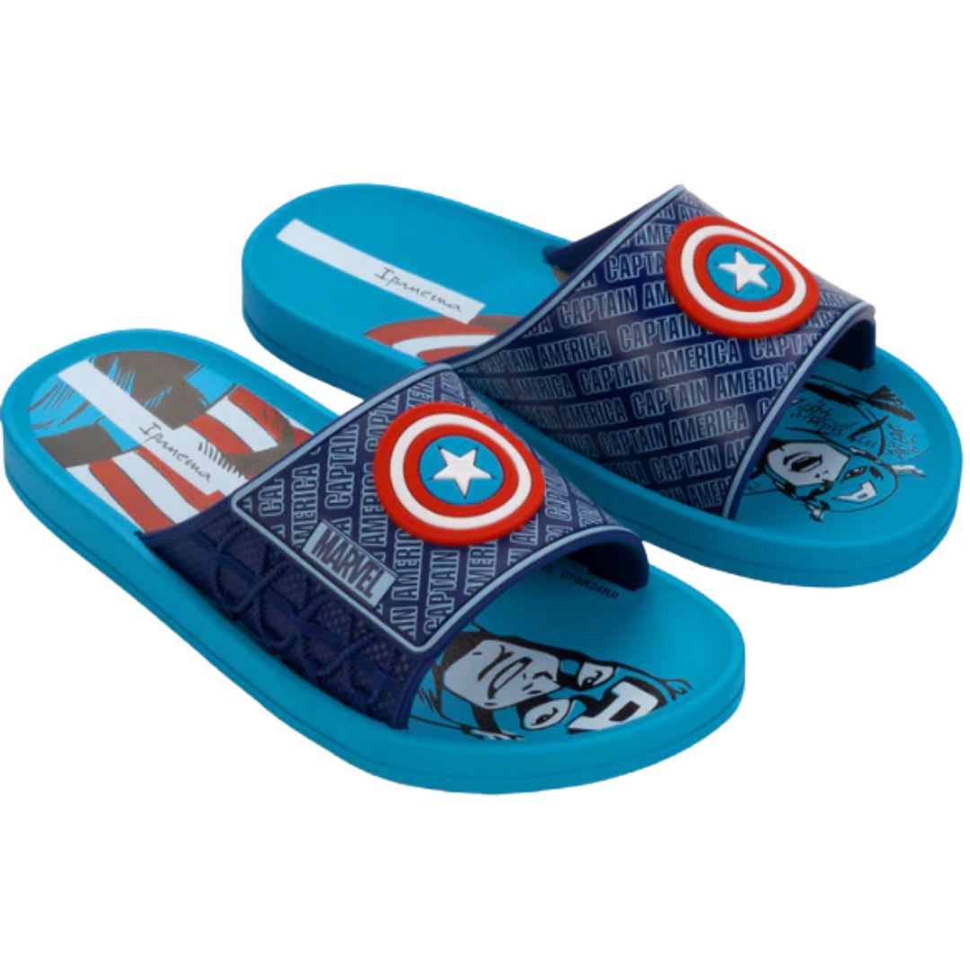 Sandalias Deluxe Capitan America Celeste Niño2
