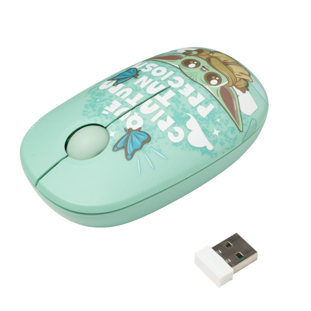 Mouse Inalambrico + Pad Desk Star Wars Baby Yoda Neopreno Antideslizante 80x40 CM Mod 17