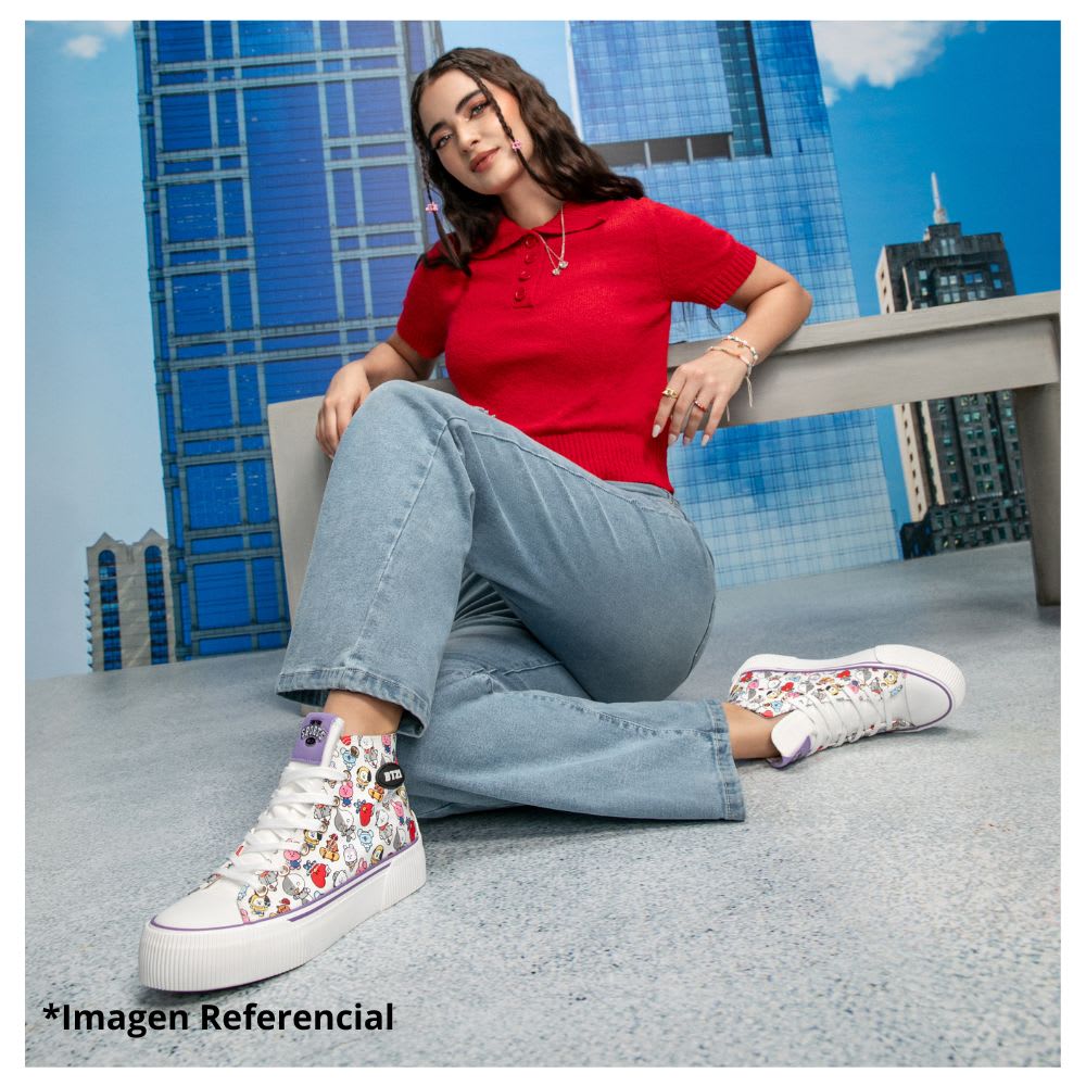 Zapatillas Urbanas Botin Mujer BT21 BTS Kpop Kawai Blanco5