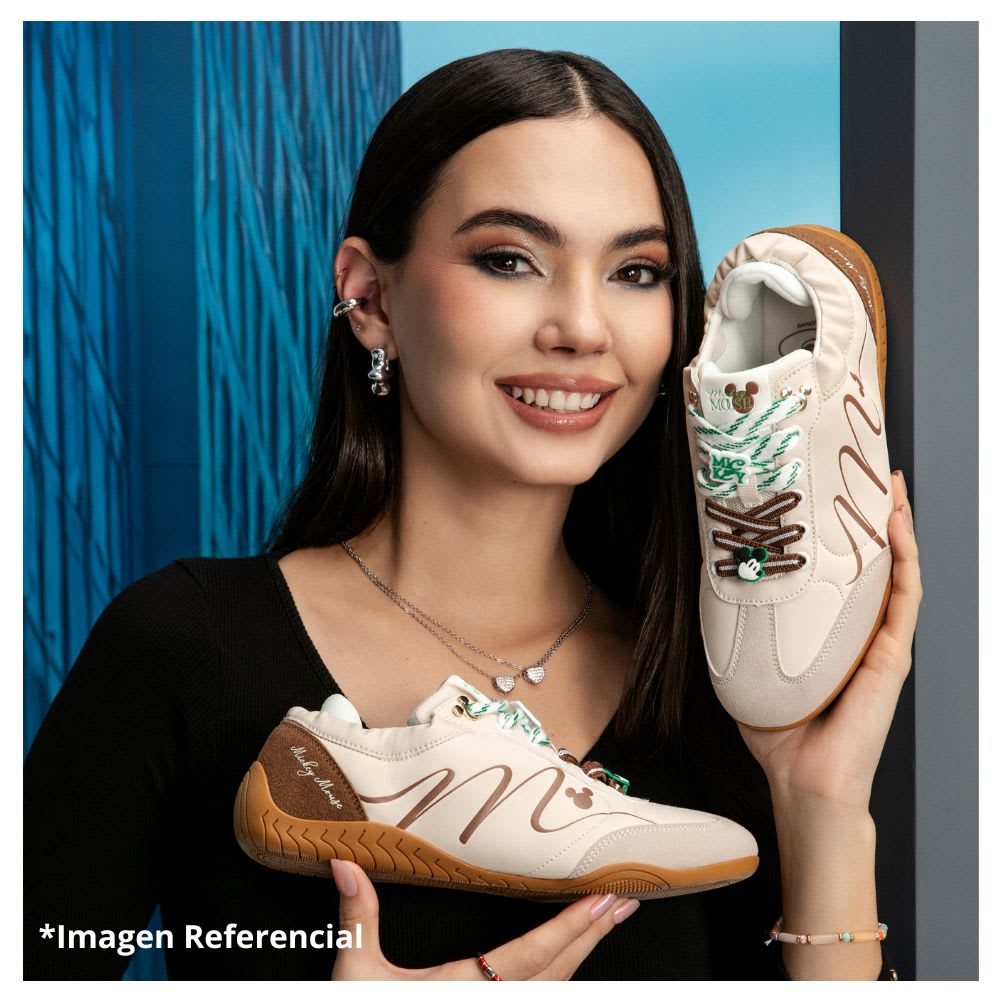 Zapatillas Urbanas Mujer Mickey Mouse Crema4