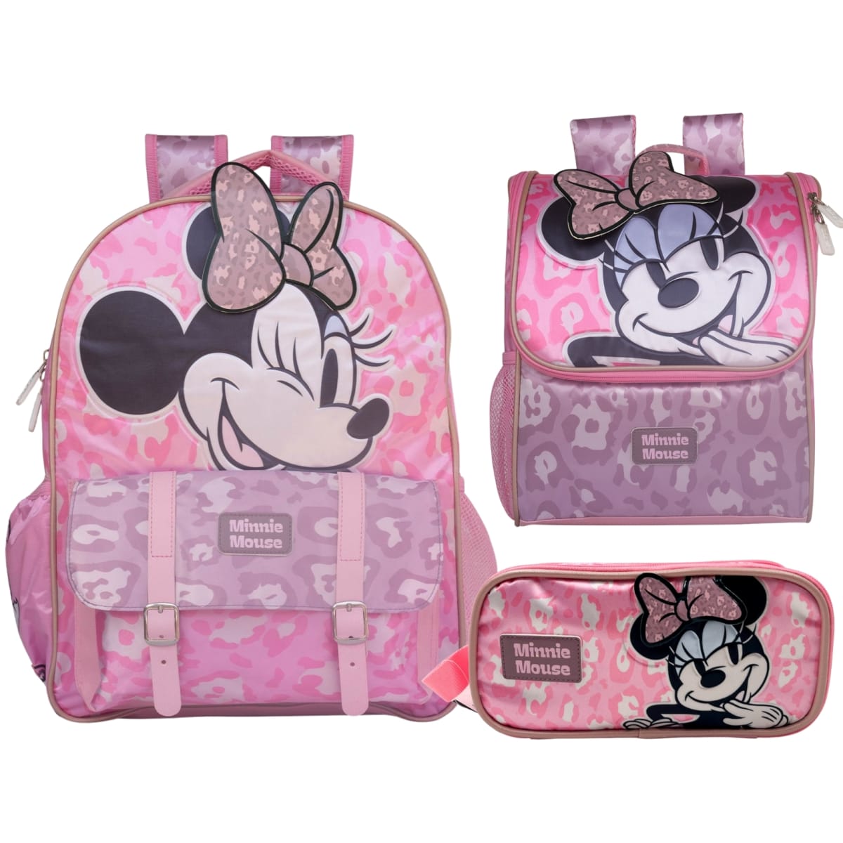 Pack Escolar Mochila Minnie Mouse Rosado Oficio 0
