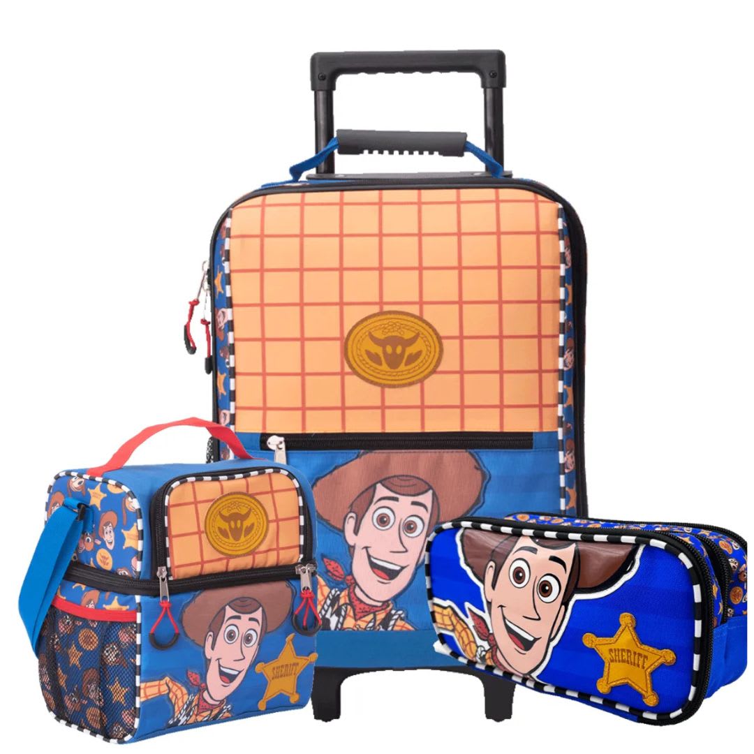 Mochila Escolar Toy Story Woody Pack Maleta Oficio con Ruedas y Lonchera 0