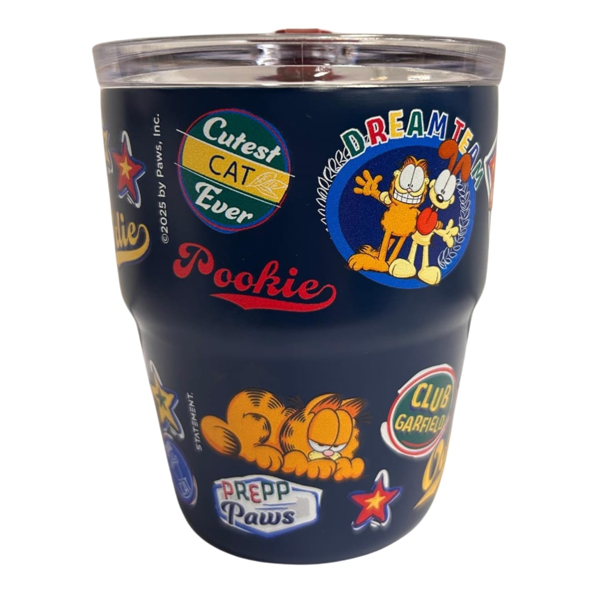 Mug vaso con cañita Garfield Kawaii Chibi 480 ml azul1