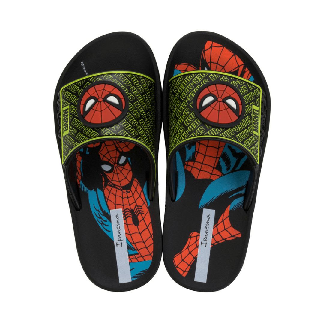 Sandalias Deluxe Spiderman Negro Rojo Niño1