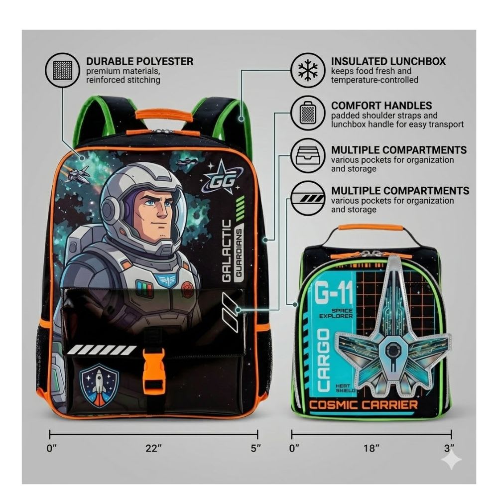 Pack Escolar Mochila y Lonchera Buzz Lightyear Oficio2