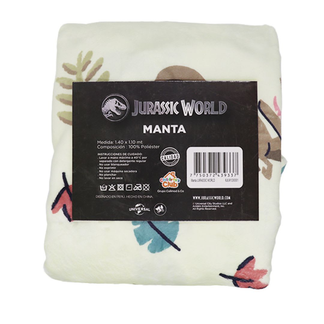 Manta Suave Dinosaurios Jurassic World Bebe 140x100 cm2