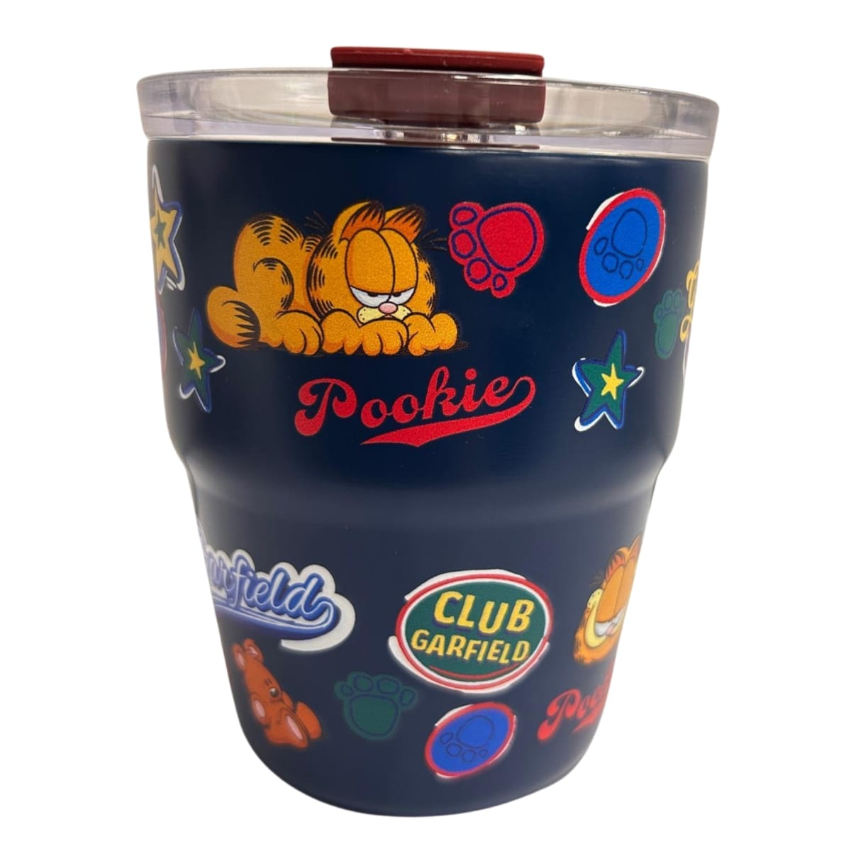 Mug vaso con cañita Garfield Kawaii Chibi 480 ml azul2