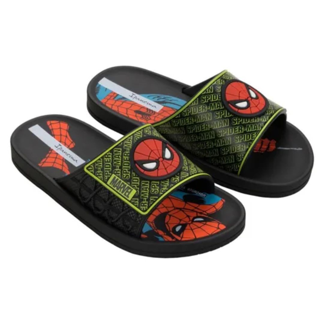 Sandalias Deluxe Spiderman Negro Rojo Niño2