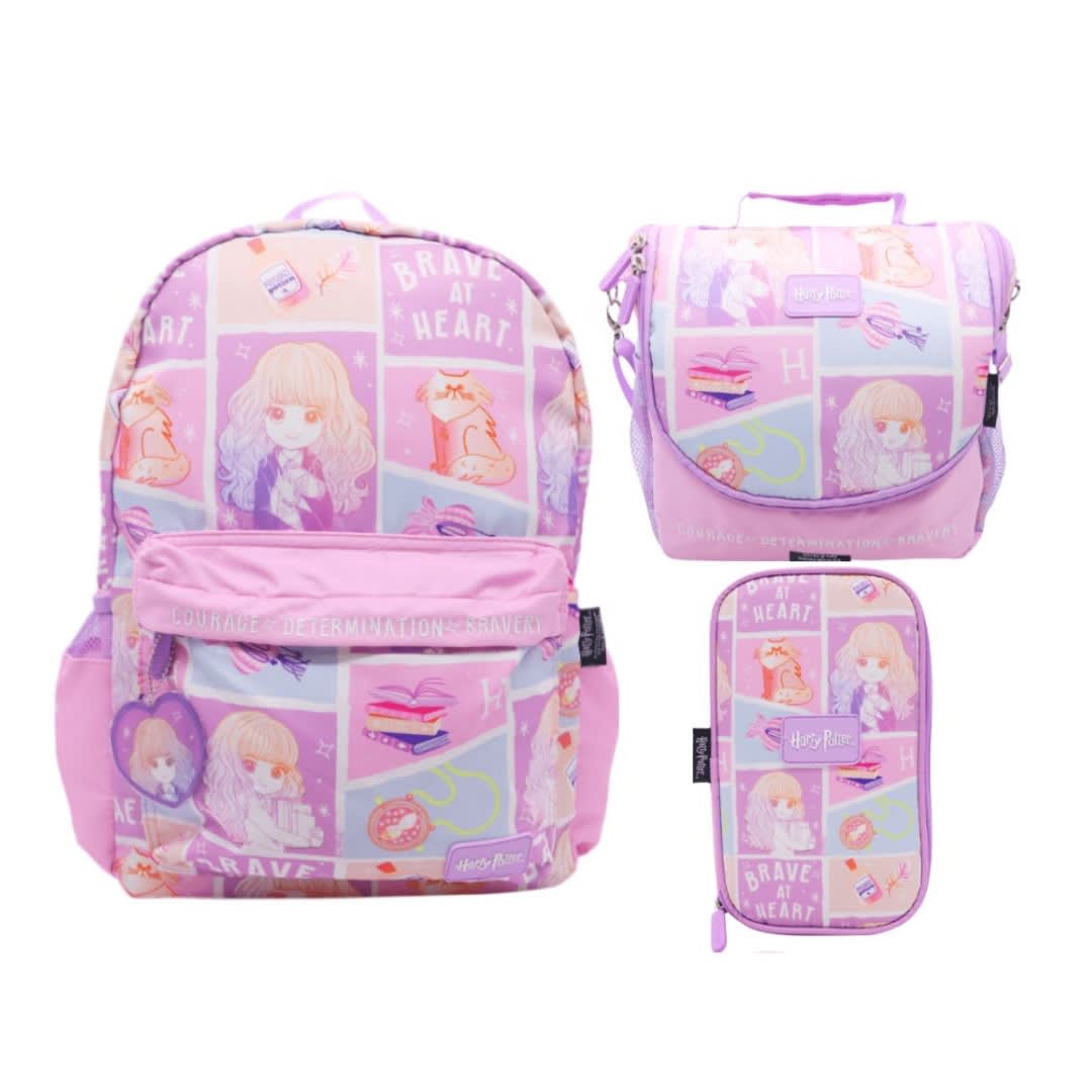 Pack Escolar Mochila Harry Potter Hermione Rosado Oficio 0