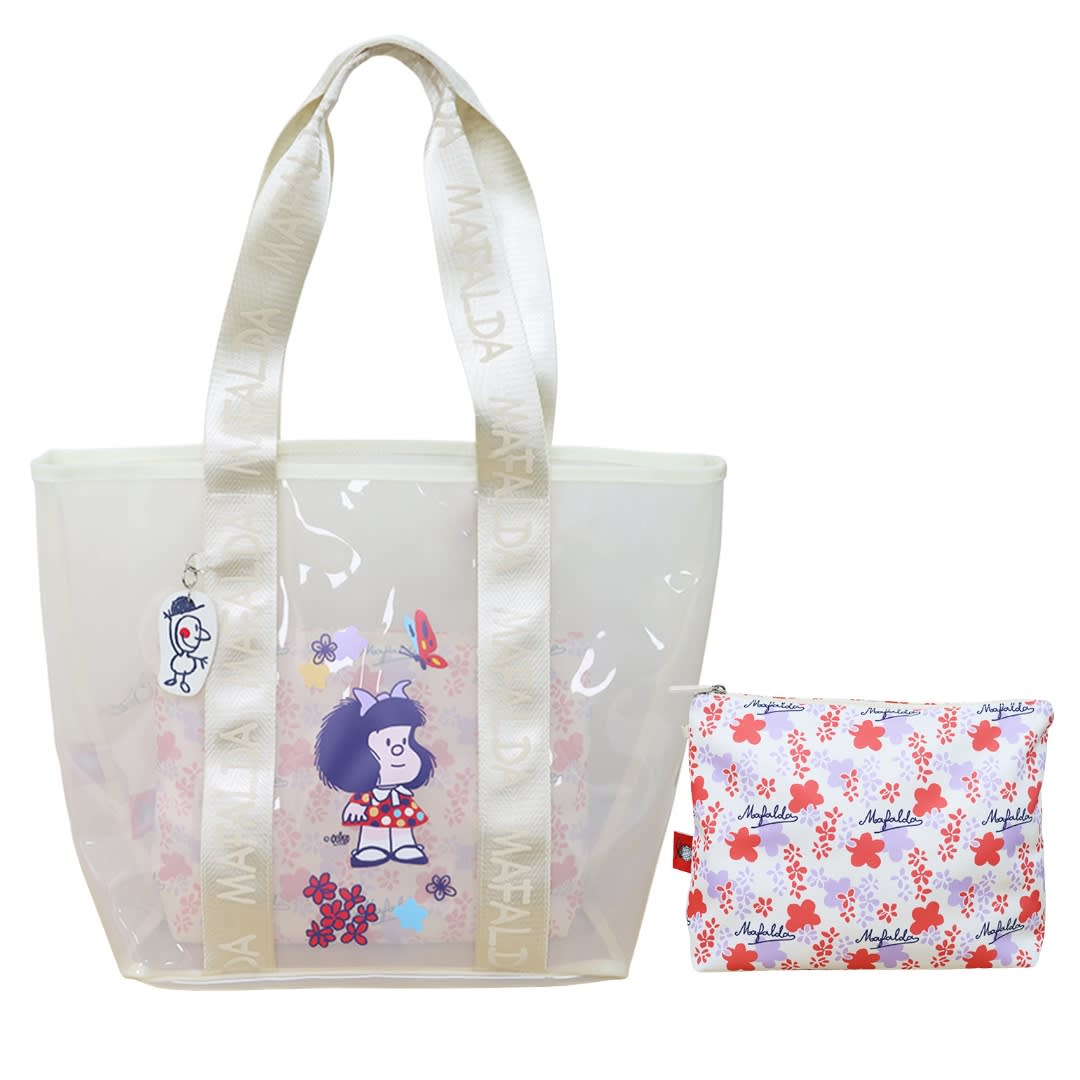 Pack Bolso de Playa Mafalda Blanco + Neceser 0