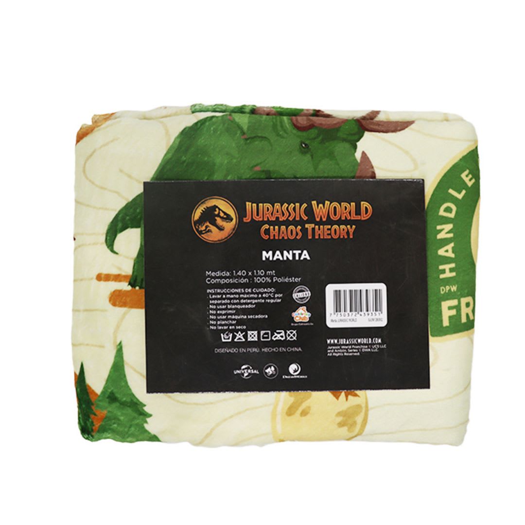 Manta Suave Dinosaurios Jurassic World 140X100 cm2