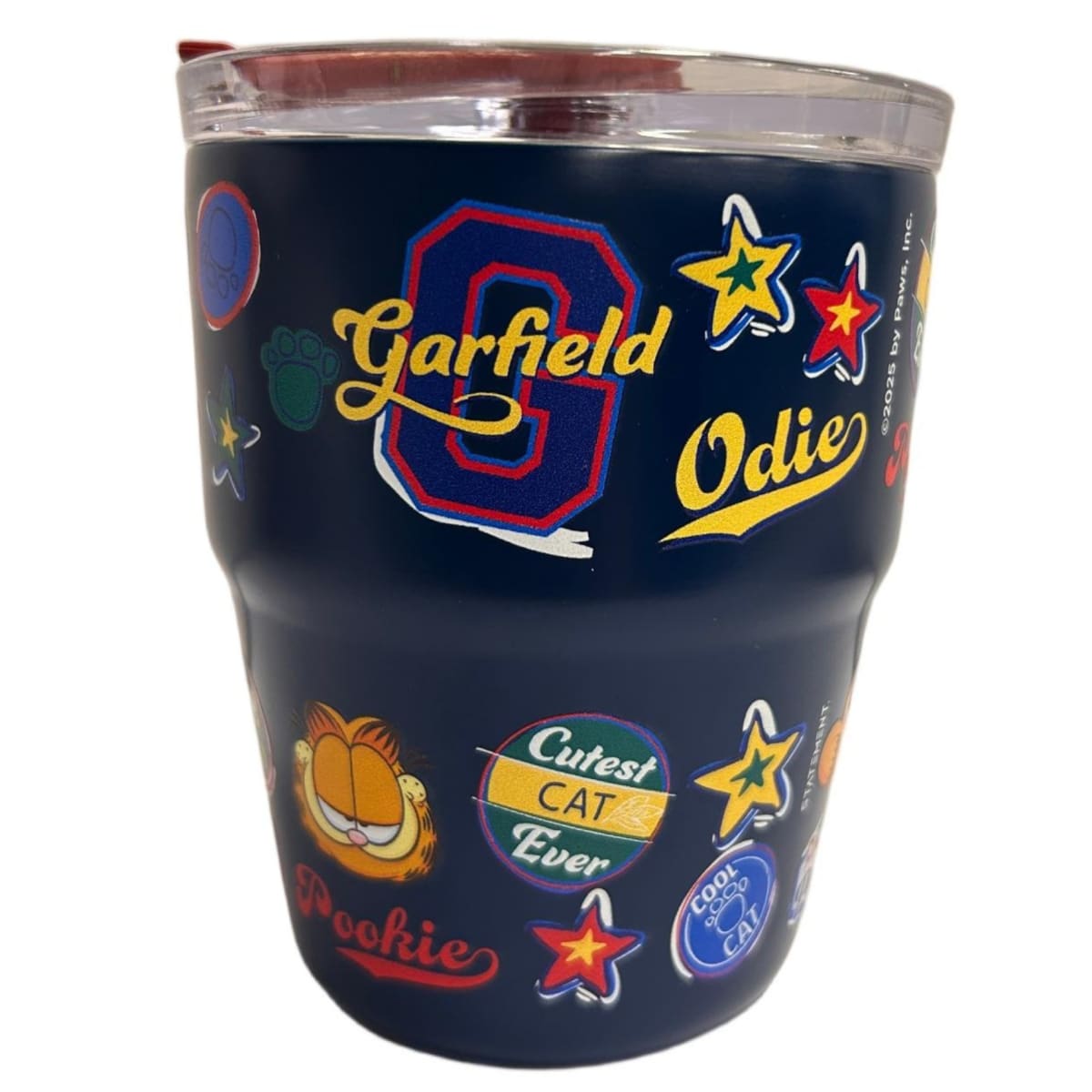 Mug vaso con cañita Garfield Kawaii Chibi 480 ml azul3