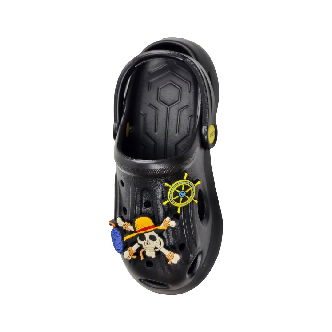 Sandalias Niño Clog Casual One Piece Luffy Negro2