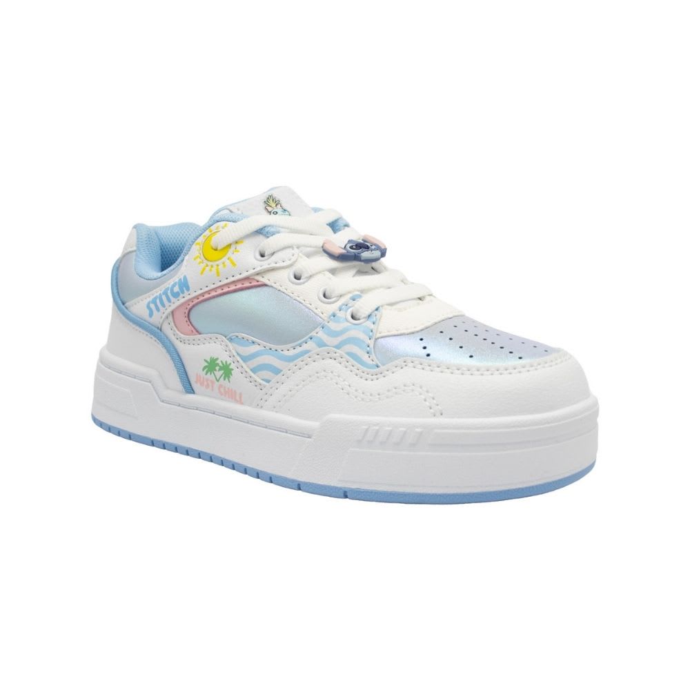 Zapatillas Niña Casual Stitch Verano Blanco Azul2