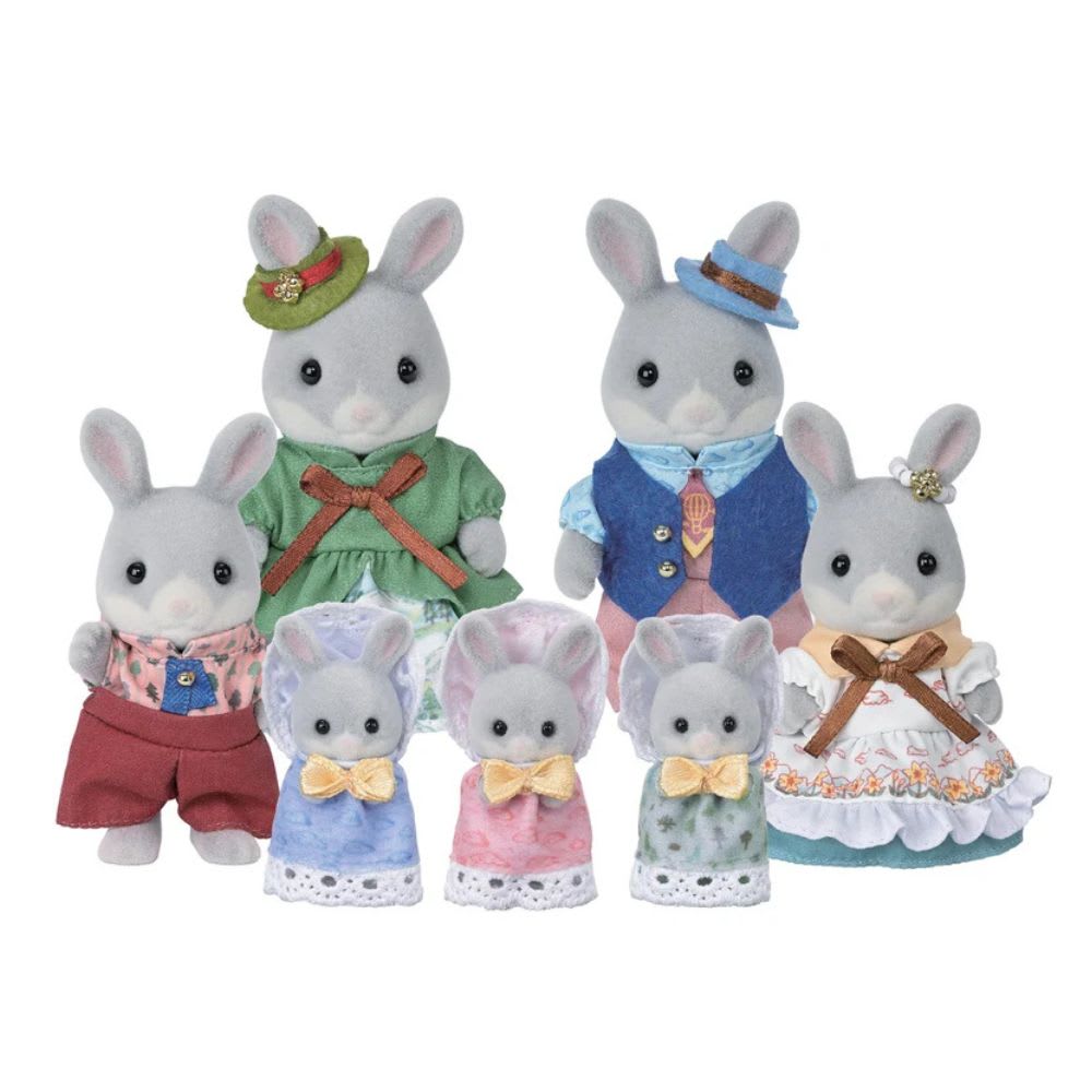 Juguete Sylvanian Ternurines Familia Conejo Colita de Algodon Set de Aniversario2