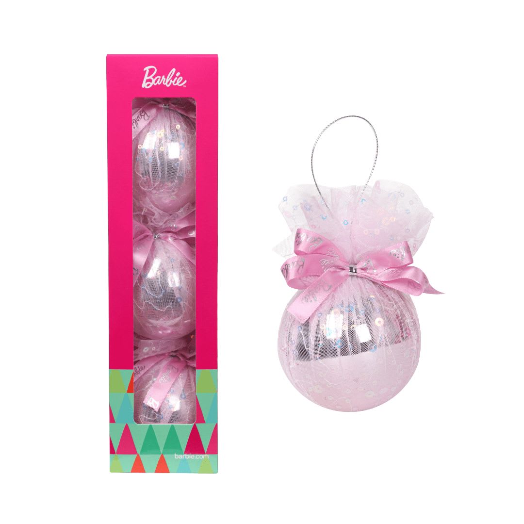 Tripack Bolas Navidad Barbie 8 cm con 3 Mod 4 + 3 Mod 1 + 3 Mod 23