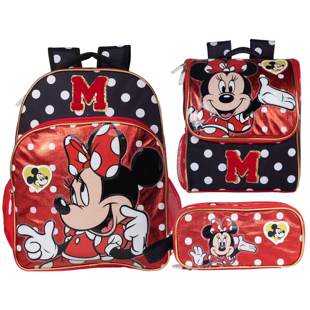 Pack Escolar Mochila Minnie Mouse Roja Oficio 0