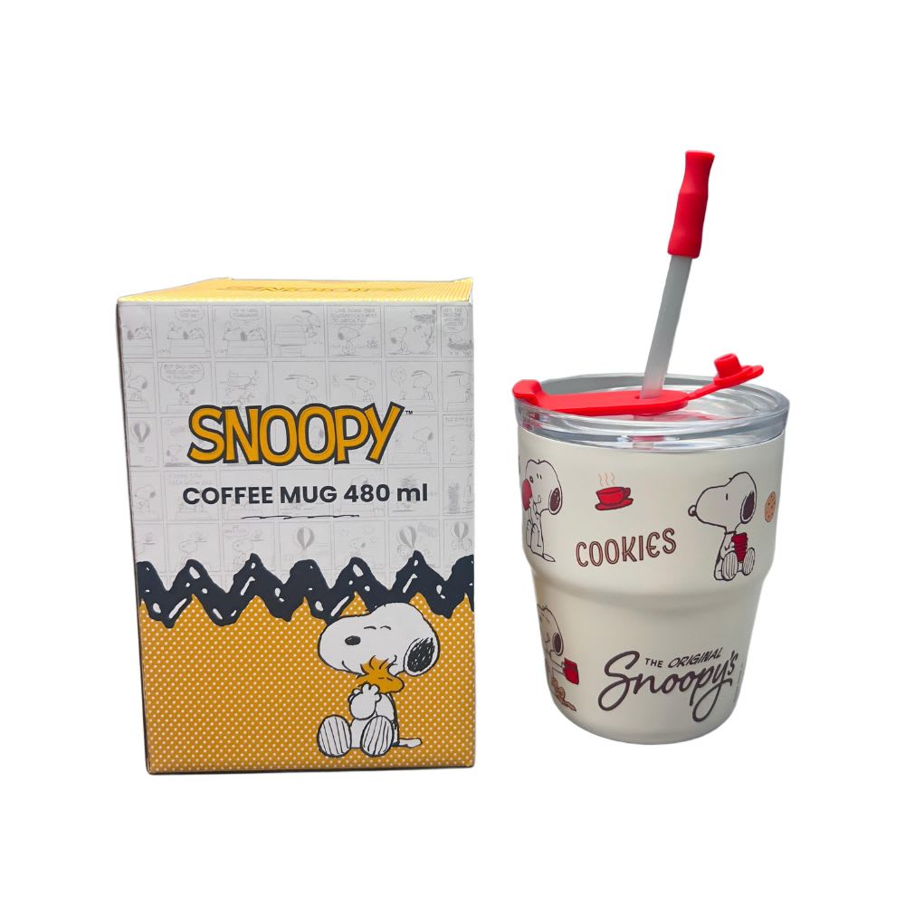 Mug Vaso Acero Termico Snoopy Para Cafe Blanco 480 ml5