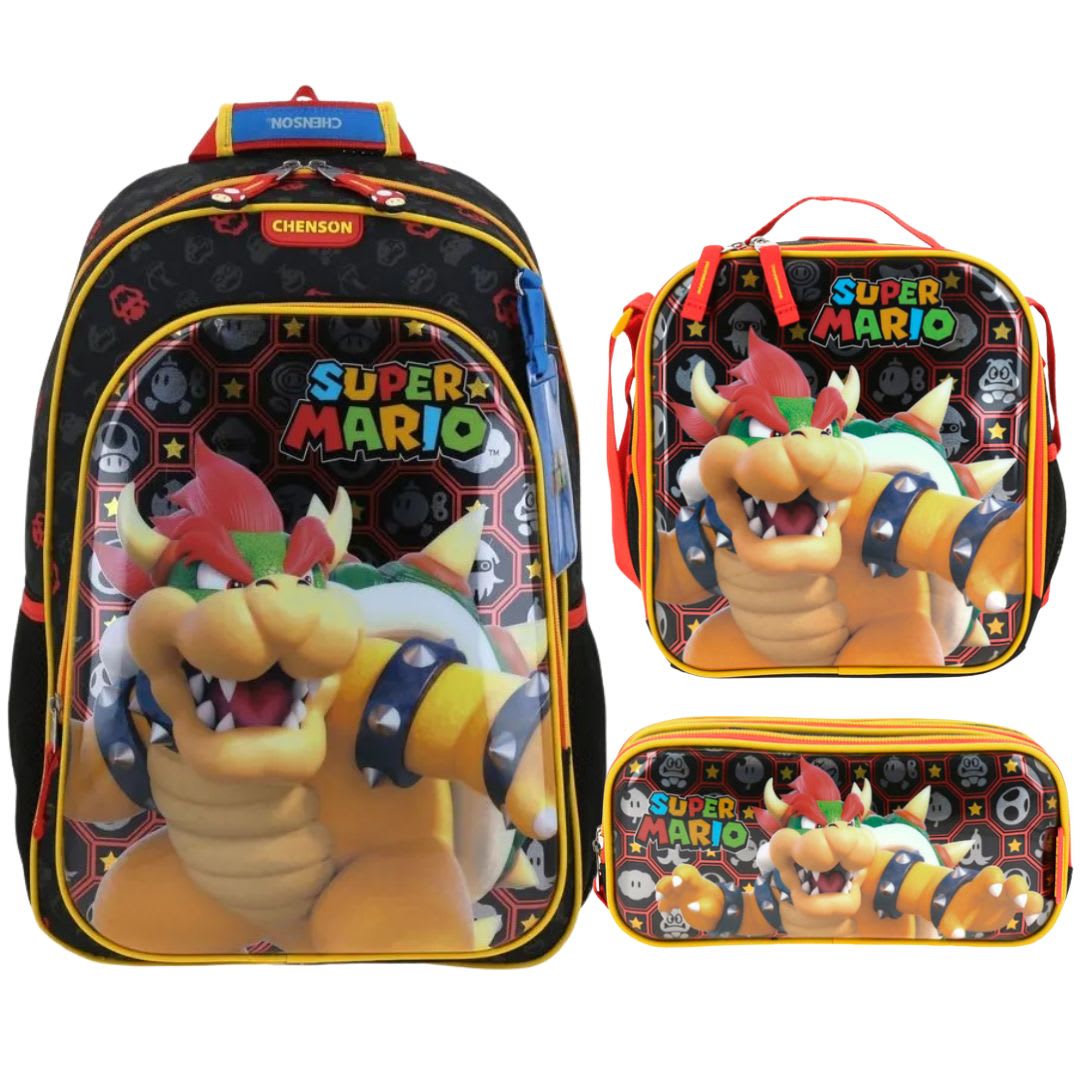 Pack Escolar Mochila Bowser Mario Bros Nintendo Oficio 0