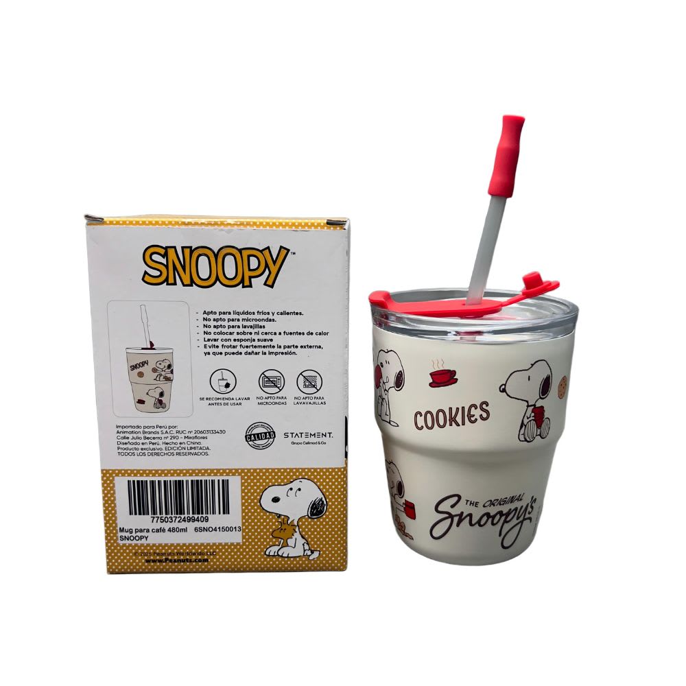 Mug Vaso Acero Termico Snoopy Para Cafe Blanco 480 ml6